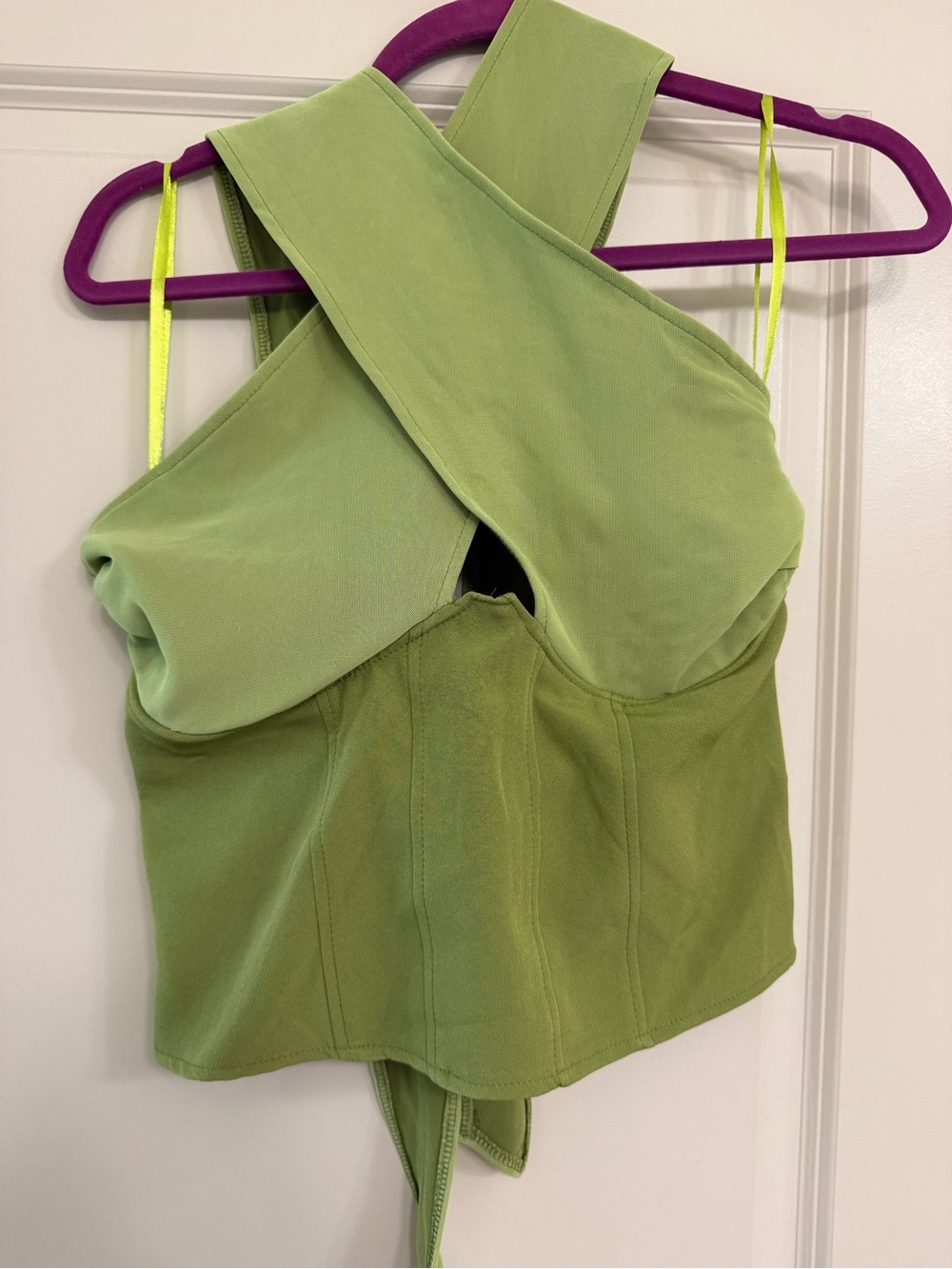 Light Green Cross-Front Top